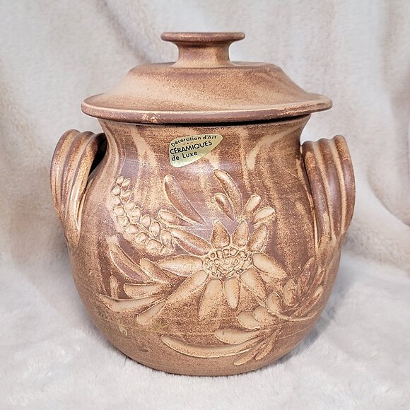 Other - 60s Decoration d'Art Ceramiques de Luxe Stoneware Poubelle Challes Les Eaux Pot